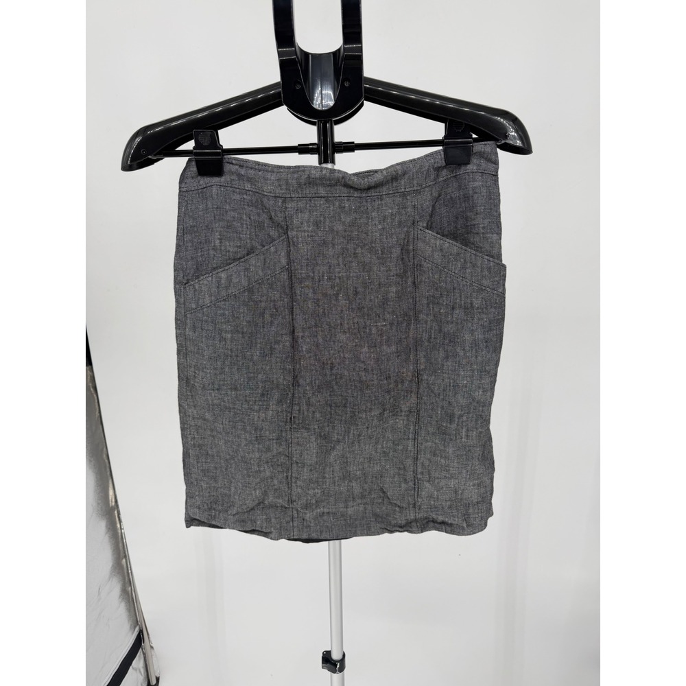 Ann Taylor Mini Skirt Womens 6 Grey Excellent Lined Pocketed Workwear